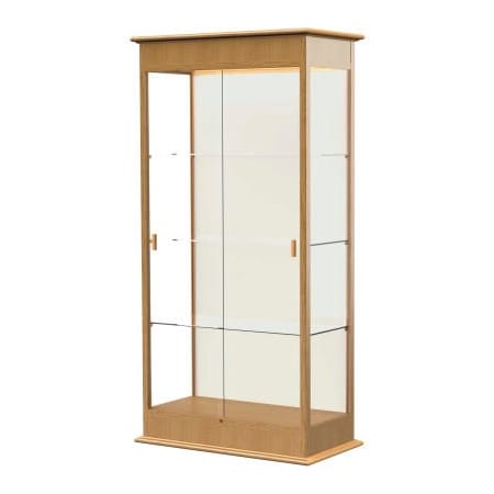Waddell Display Case Of Ghent Varsity Display Case Carmel Oak, Fabric Back 36"W x 18"D x 77"H 694K-PB-MK